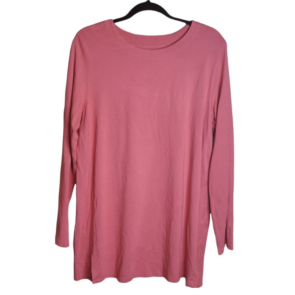 J. Jill Luxe Supima Forward-Seam Tunic Side Slits Supima/Modal Blend Size Large